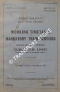Book cover of Working Time Table of Mandatory Train Services - Section C (Passenger and Parcels) - South Eastern Division Suburban Lines (Charing Cross and Cannon Street), 1st May 1972 to 6th May 1973 by British Railways Southern Region
